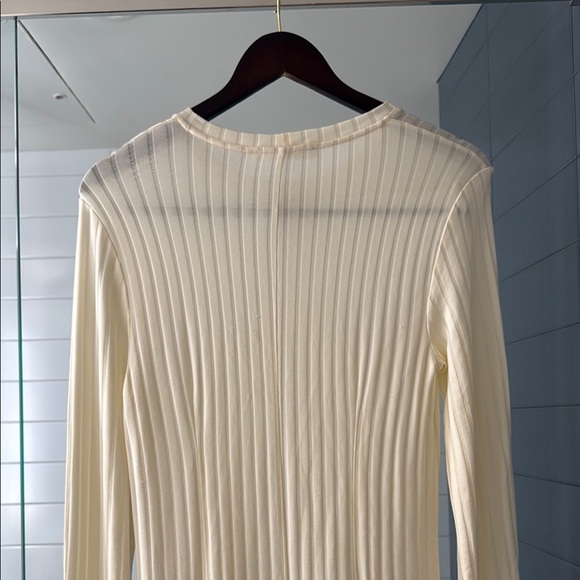 Samsoe Samsoe Jenari Ribbed Knit Eggnog Long Sleeve Sheath Dress Size Large - Picture 9 of 15